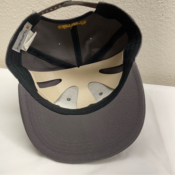 Carhartt hats Firm Duck Flat Brim Mens One Size Gray Snapback 100% Cotton Hiking - Picture 8 of 11